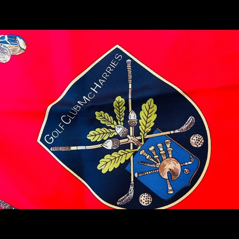 New! Golf Club Mc Harries Collection 100% Silk Square Scarf 34x34